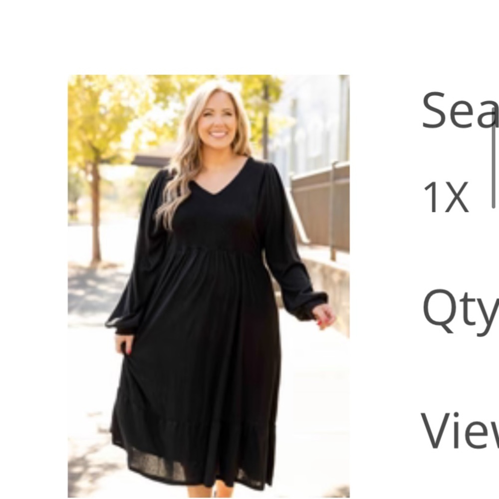 Chic soul 1X Black Dress